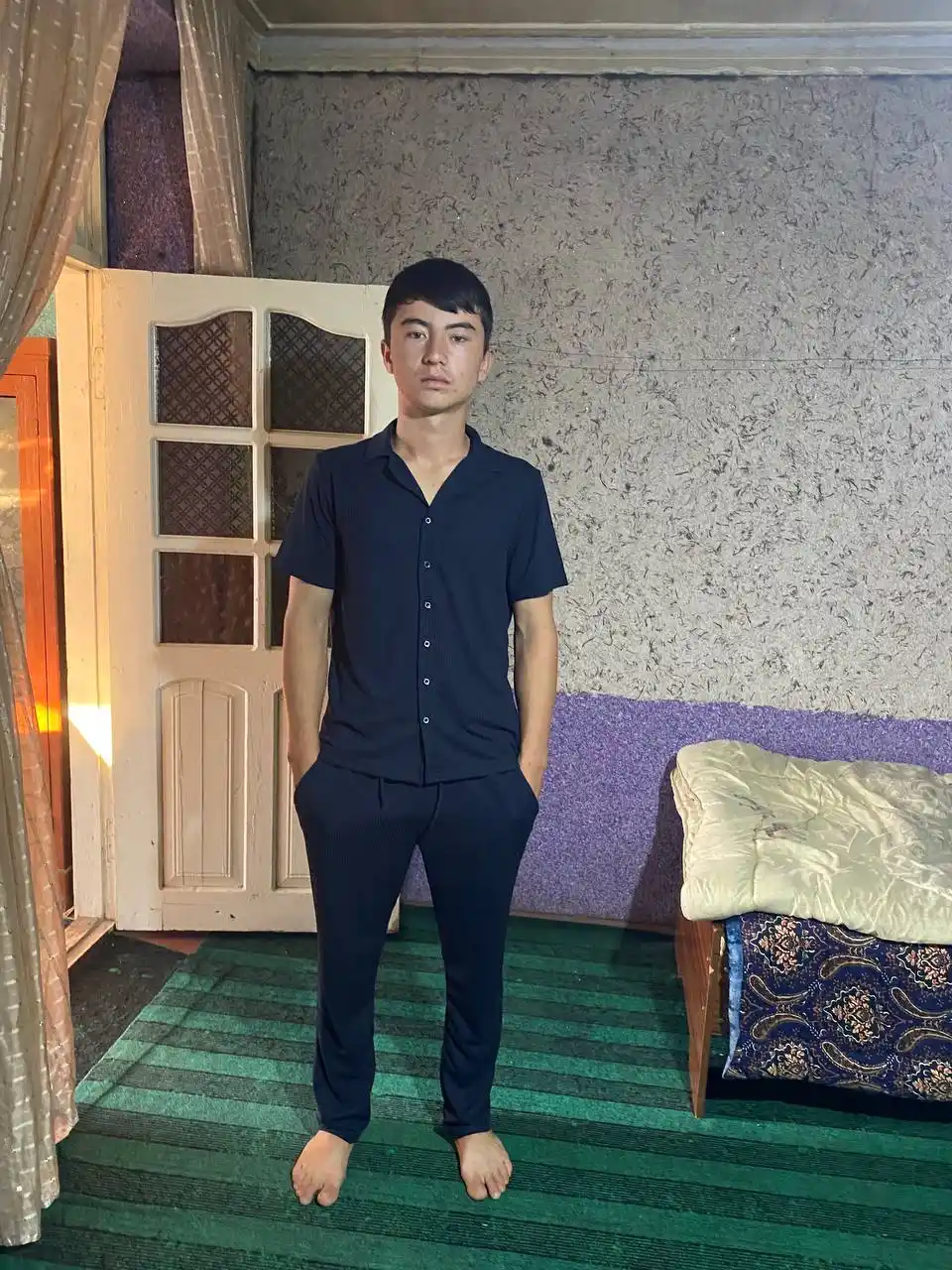 Erkaklar uchun ikkilik yozgi kostyum, kiyim, polo