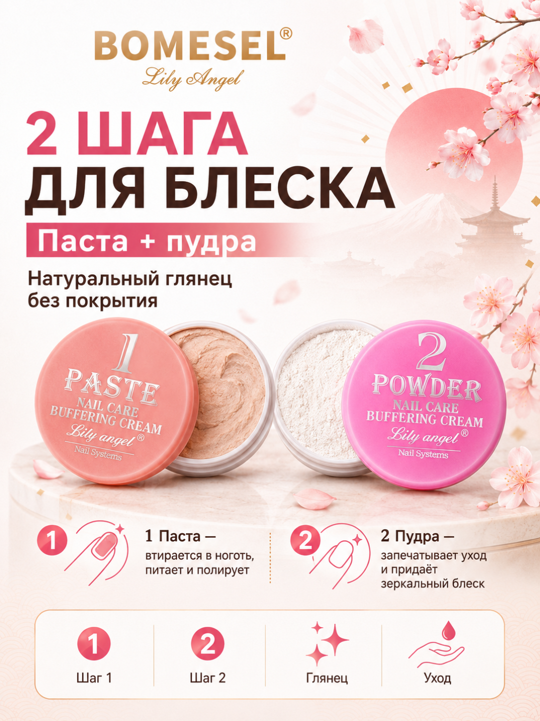 BOMESEL Lily Angel yapon manikyuri polishing wax tirnoq parvarishi uchun