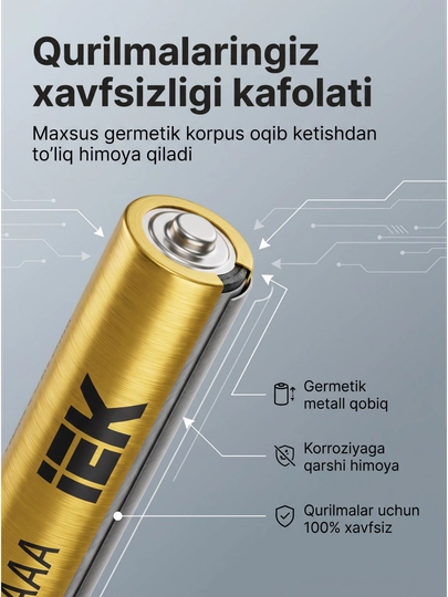 Батарейки щелочные Alkaline AAA IEK (4 шт. в блистере)