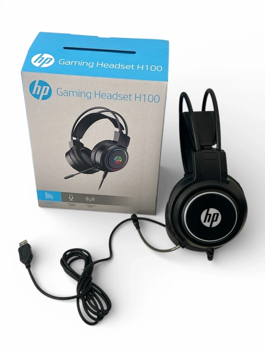 Hp h100 gaming headset rgb mikrofonli simli quloqchin, kompyuter va notebuk uchun