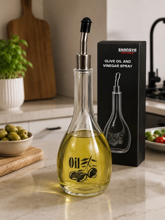 Yog‘ va sirka uchun shisha dozator, oshxona uchun dispenser, yog‘ va souslar uchun idish