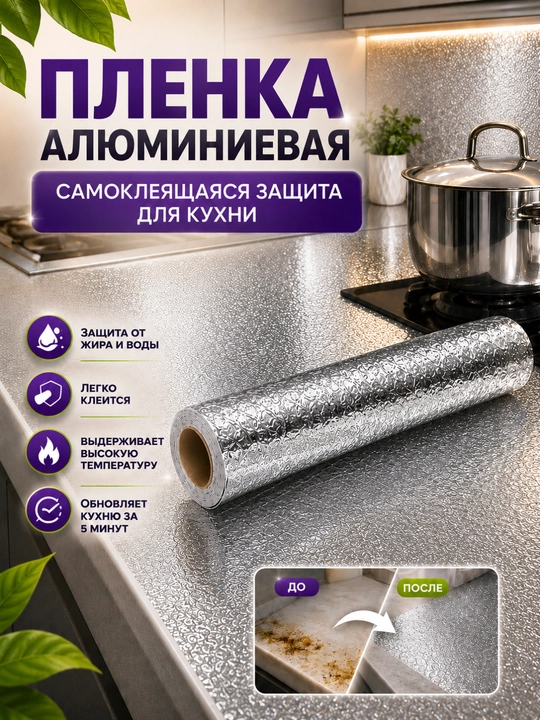 Алюминиевая фольга для кухни, жиростойкая и огнестойкая - 