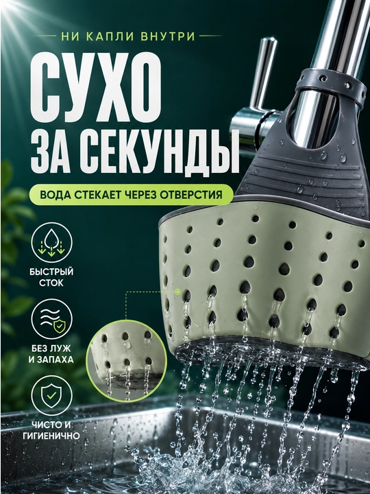 Держатель кухонный, для губки, органайзер мойки, крана, раковины и ванной комнаты