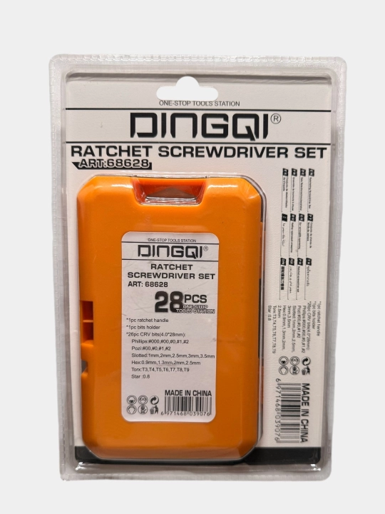 Dingqi 68628 28 qismli bitli trещotkali otvyortka to‘plami