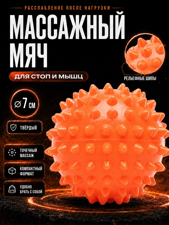 Массажный мяч для МФР, проминания стопы, йоги и фитнеса - 