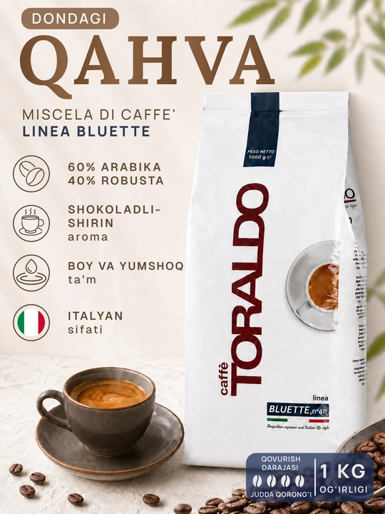 Toraldo Miscela Bluette donali kofe 60% arabika 1 kg