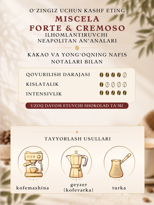 Toraldo Miscela Forte & Cremoso donali kofe 1 kg