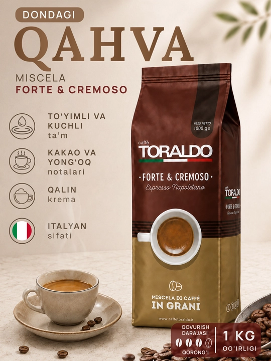 Toraldo Miscela Forte & Cremoso donali kofe 1 kg