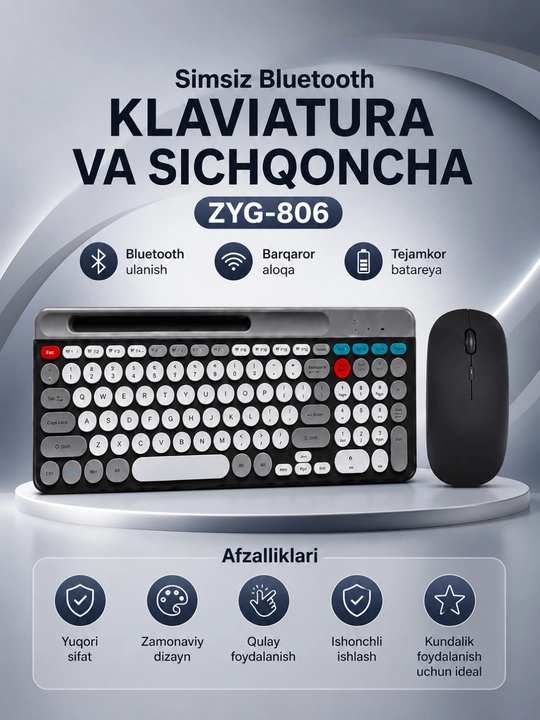 Klaviatura va Sichqoncha Simsiz va Simli Mexanik RGB Kompyuter va Noutbuk uchun - 