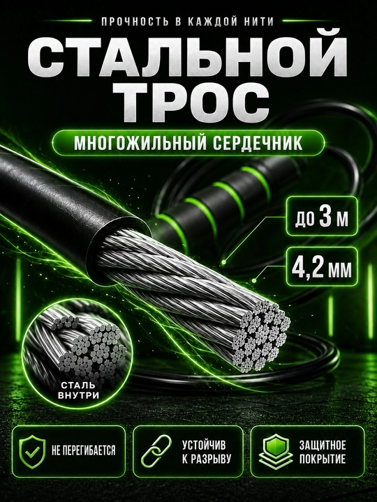 Metall arqon va podshipnikli arqon, sozlanishi uzunlik