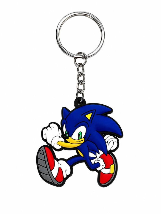 Sonic Shadow Tails Knuckles Amy Silver silikon brelok kalit va ryukzak uchun - 