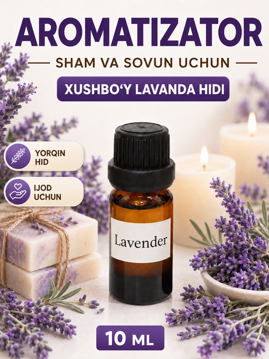 Sham va sovun uchun xushbo‘y hid, aromatizator, atirlar