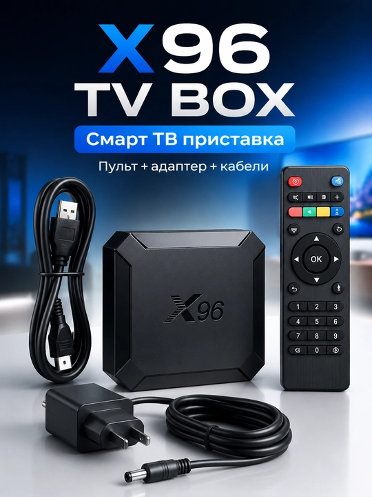 X96 TV BOX Смарт ТВ приставка, медиаплеер для телевизора с пультом - 