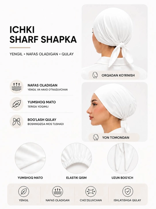 Ichki shapka, hijob shapkasi, boni shapka, ichki boni - 