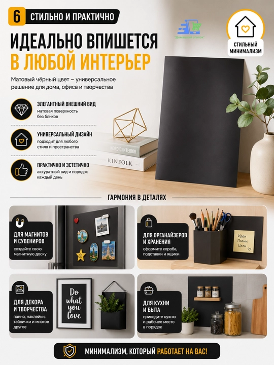 Магнитный винил А4 самоклеящийся, 20×30 см, гибкий лист для творчества и рекламы
