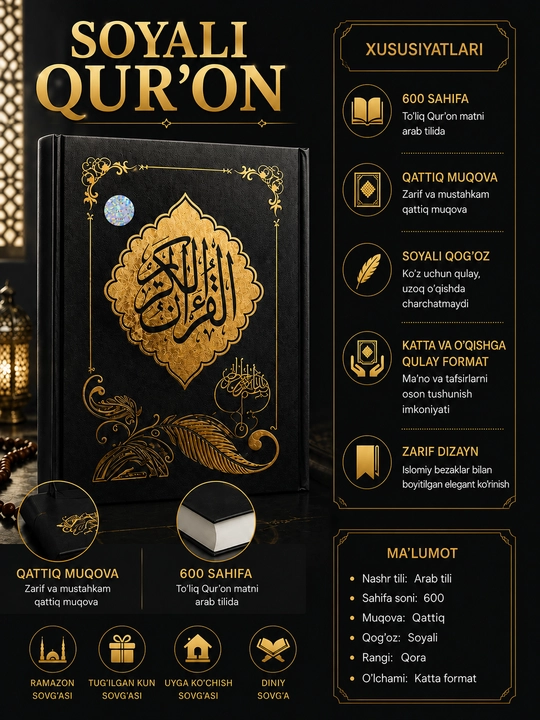 Soyali Qur'on — Коран в твёрдом переплёте, 600 страниц - 