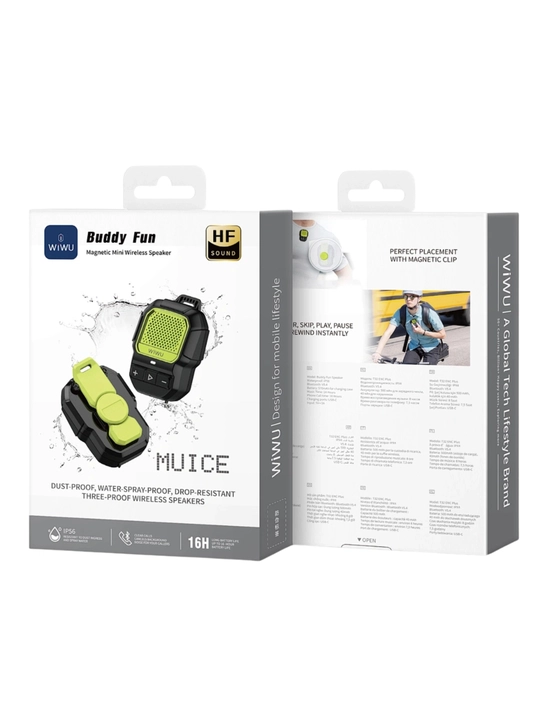 WIWU SPK-001 Buddy Fun Магнитная Mini Bluetooth Колонка IPX7 Type-C