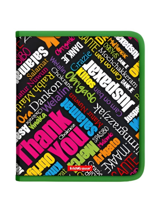 Папка на молнии пластиковая A5  "Thank you" Erich Krause - 
