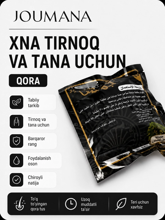 Joumana tirnoq va tana uchun xina, qora - 