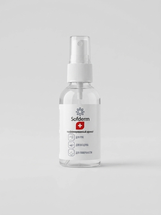 Sofderm antiseptik parfyumeriya spreyi qoʻl, havo va yuzalar uchun 50 ml