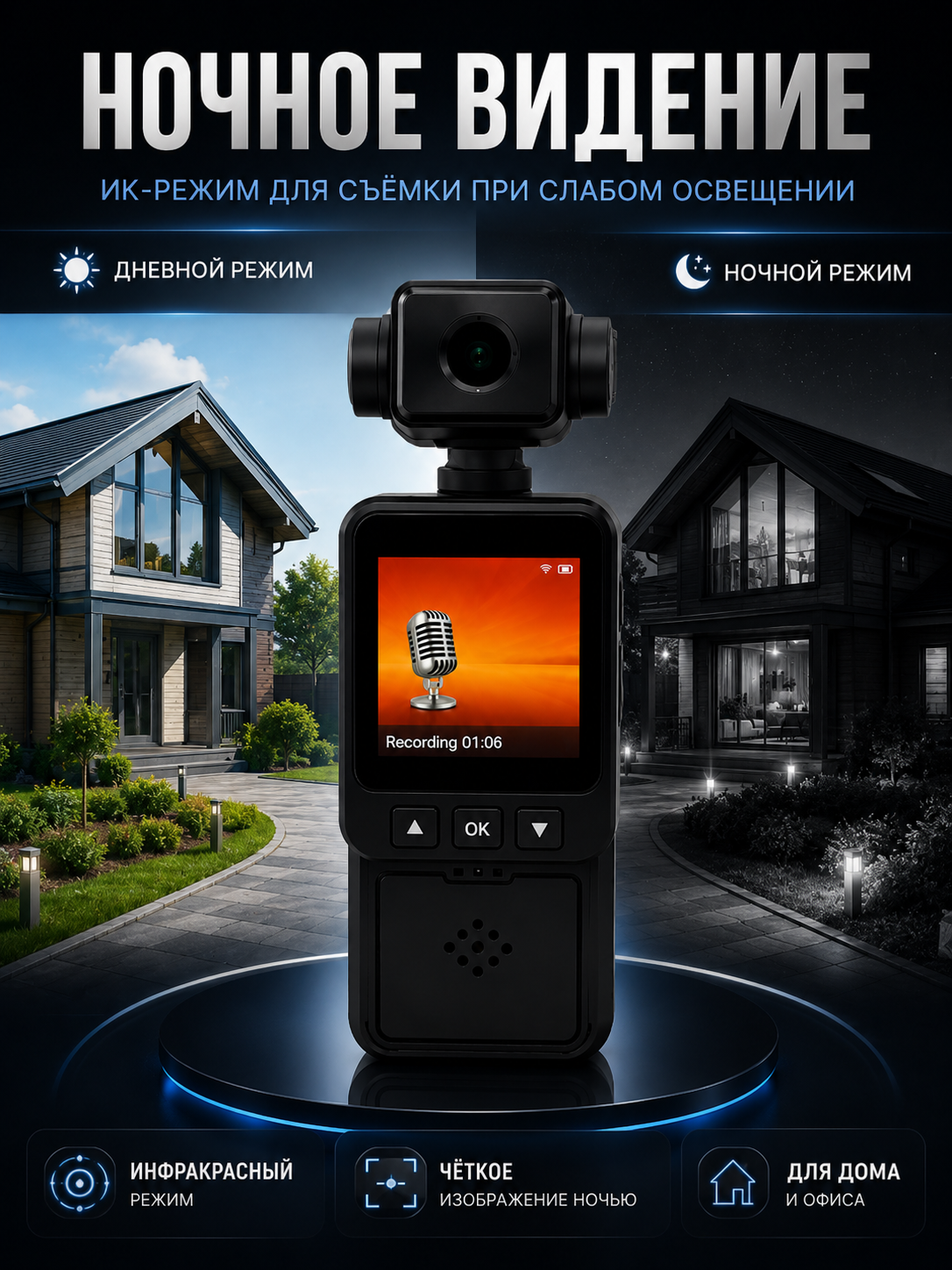 WiFi камера DV01 — компактное устройство для фото, видео и аудиозаписи