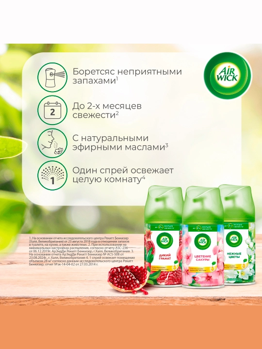 Сменный баллон для автоматического освежителя AirWick, Сочный апельсин и грейпфрут, 250 мл