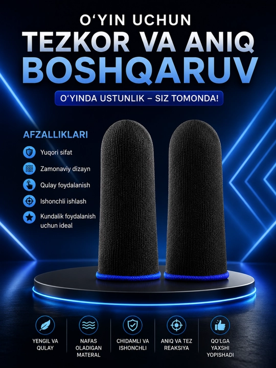 Mobil O'yin Uchun Sensor Nakladkalar – PUBG, Free Fire va COD uchun Barmoq Qopqoqlari - 