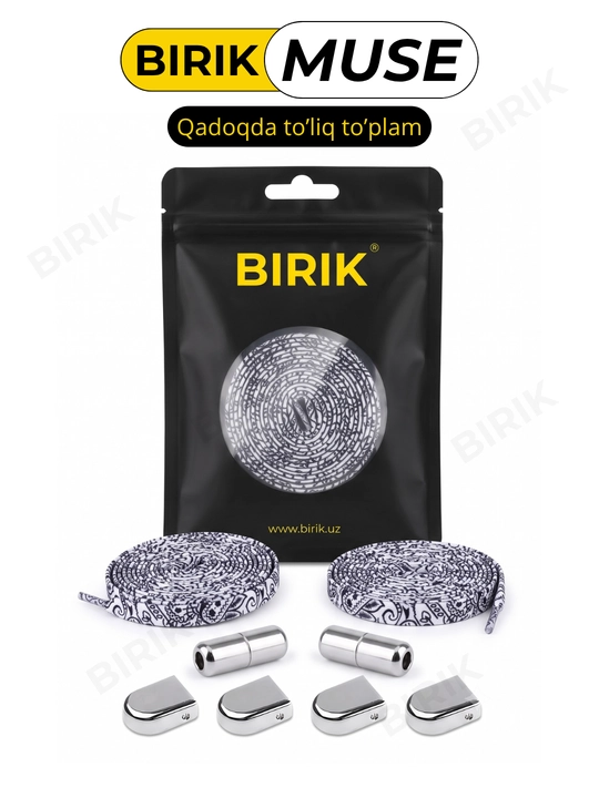 BIRIK MUSE elastik shnurlari, metall fiksatorli, 100 sm
