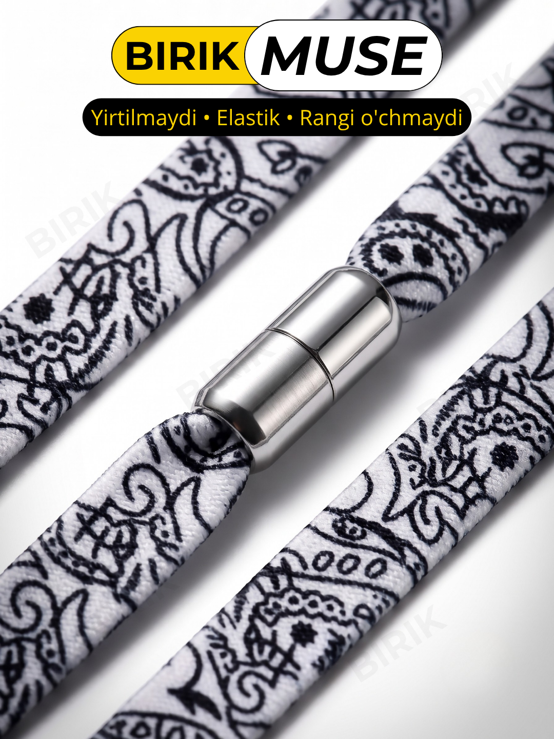 BIRIK MUSE elastik shnurlari, metall fiksatorli, 100 sm