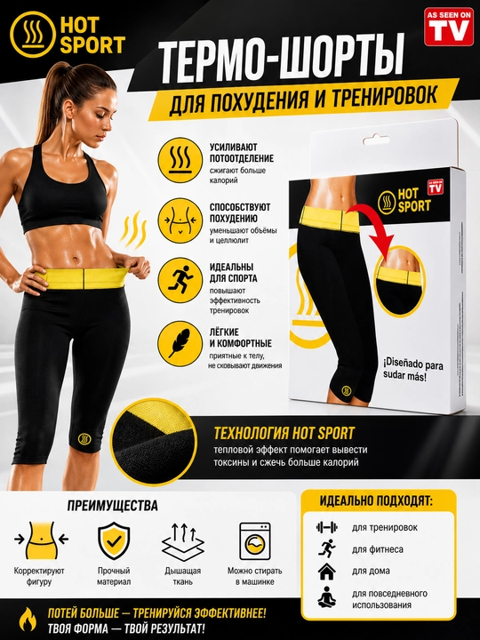 Женские шорты для фитнеса с термоэффектом Hot Sport - 