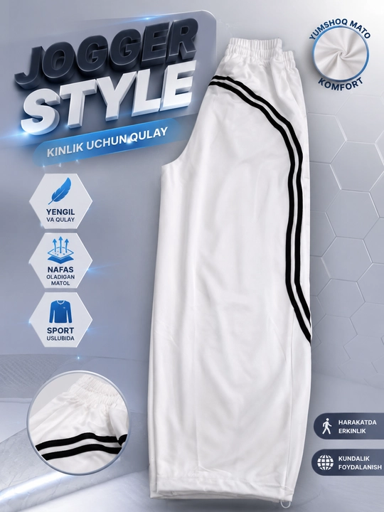 Ayollar uchun oversize jogger, sport shim, etagi rostlanadigan keng fason, 7 xil rang,shim