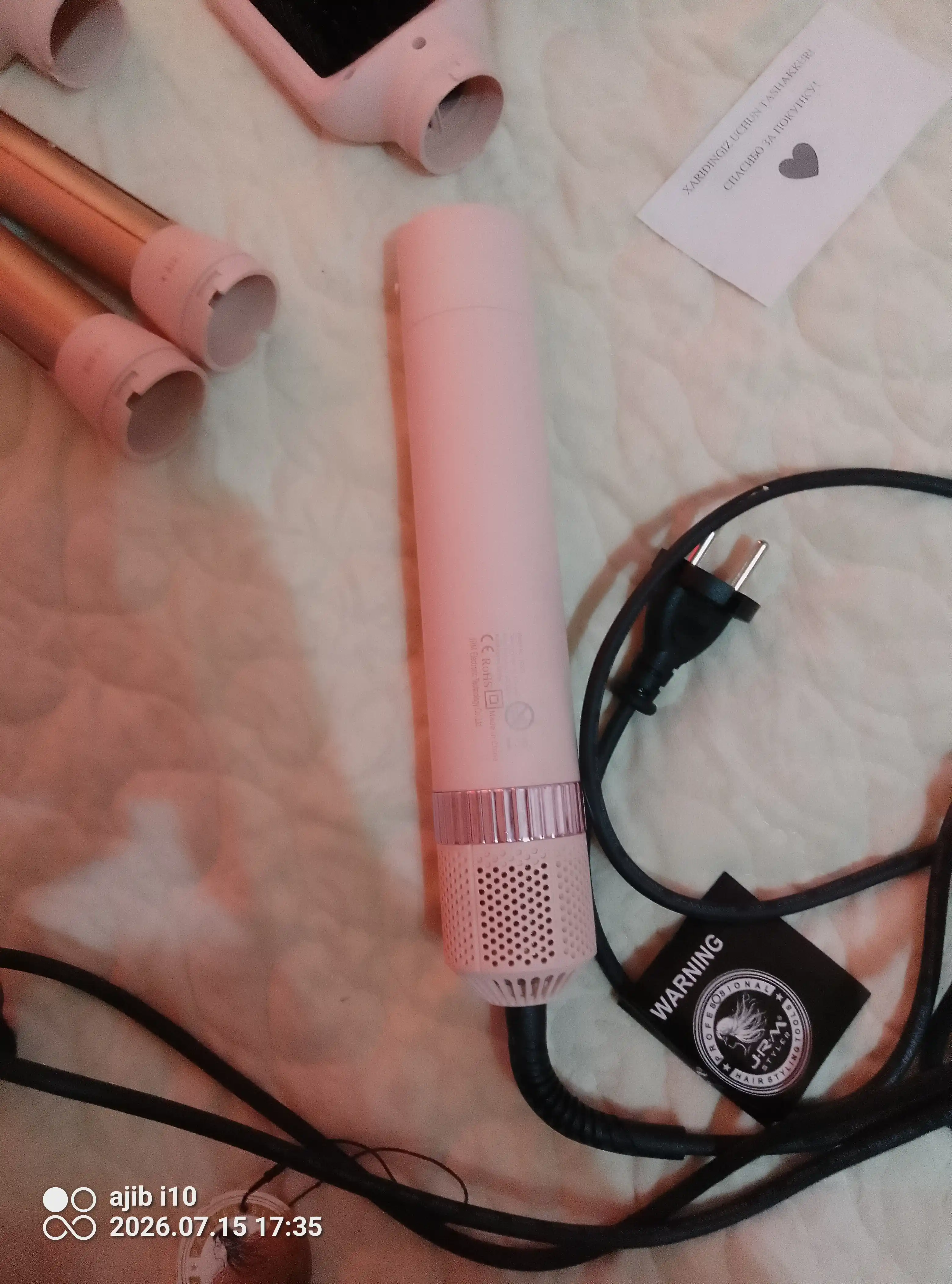 JRM Airwrap 6 tasi 1da ko'p funksiyali styler, soch quritgich, fen, jingalak, dazmol, ployka