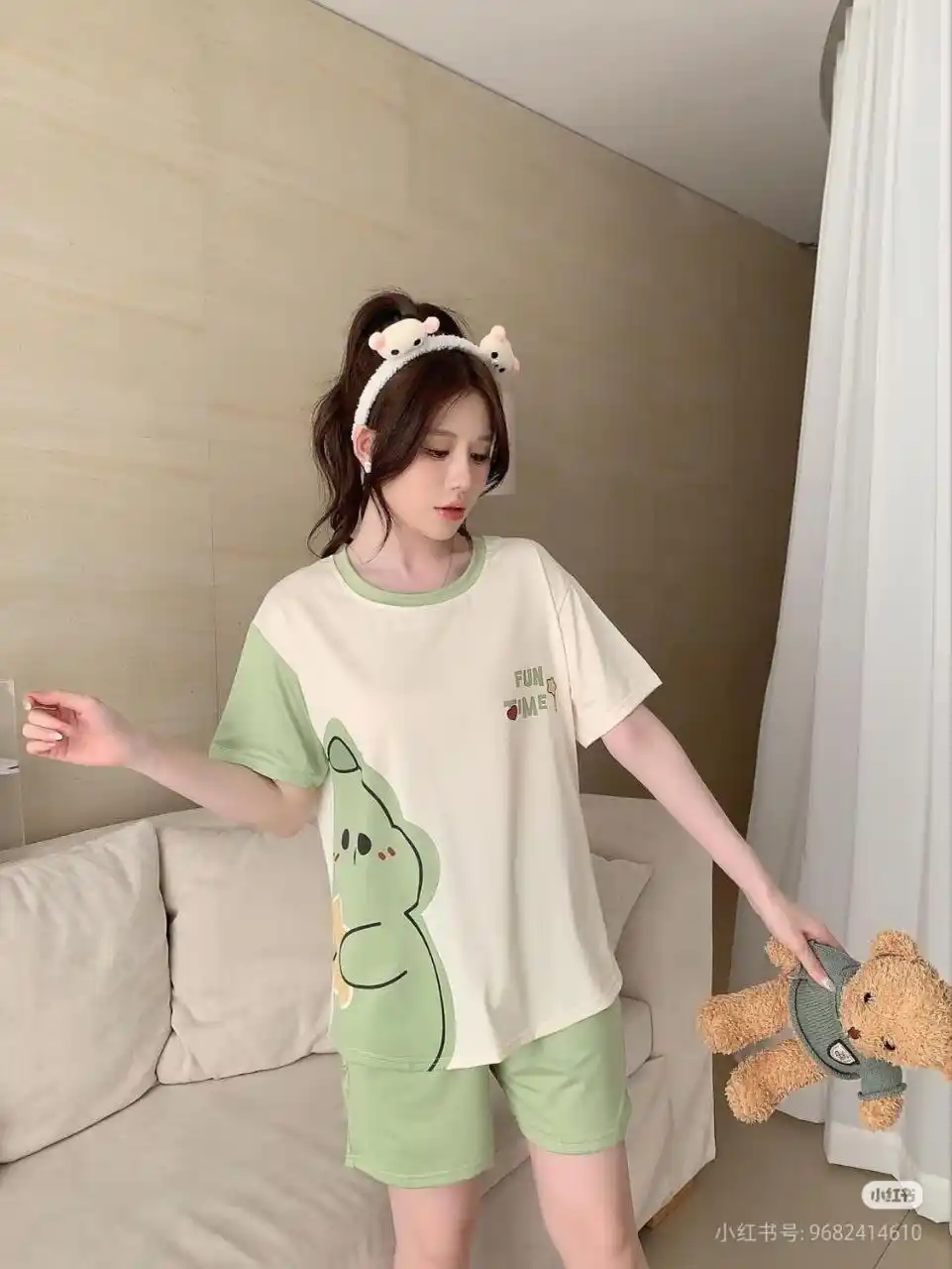 Ayollar va qizlar uchun pijama, ikki baho, uy uchun futbolka va shortik
