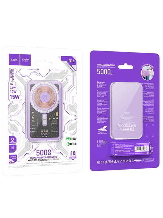 HOCO Q14 Ice Crystal 5000mAh MagSafe Power Bank PD20W Беспроводной