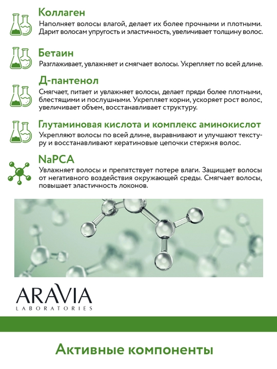 ARAVIA Laboratories Шампунь биоламинирующий с коллагеном и комплексом аминокислот, 250 мл