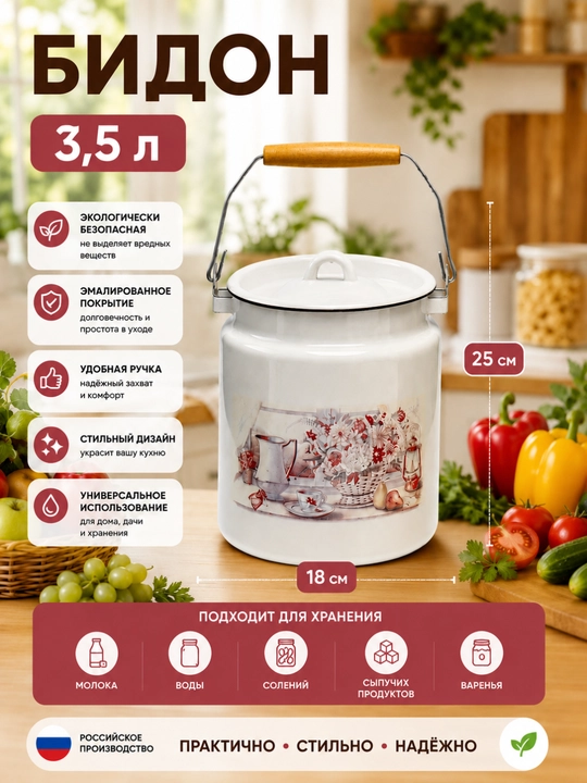 Emallangan bidon 3,5 litr - 