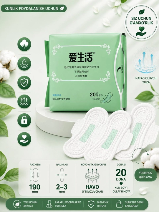 Greenleaf Love Life ayollar uchun sanitariya prokladkasi