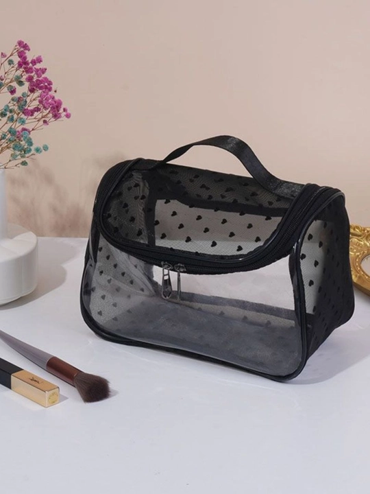 Shaffof kosmetichka - Premium sifat suvga chidamli make-up sumka - Yurak dizayn