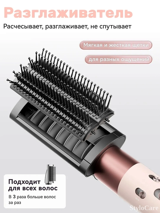 Фен для волос, профессиональный стайлер для сушки и укладки, с насадками, 5 в 1