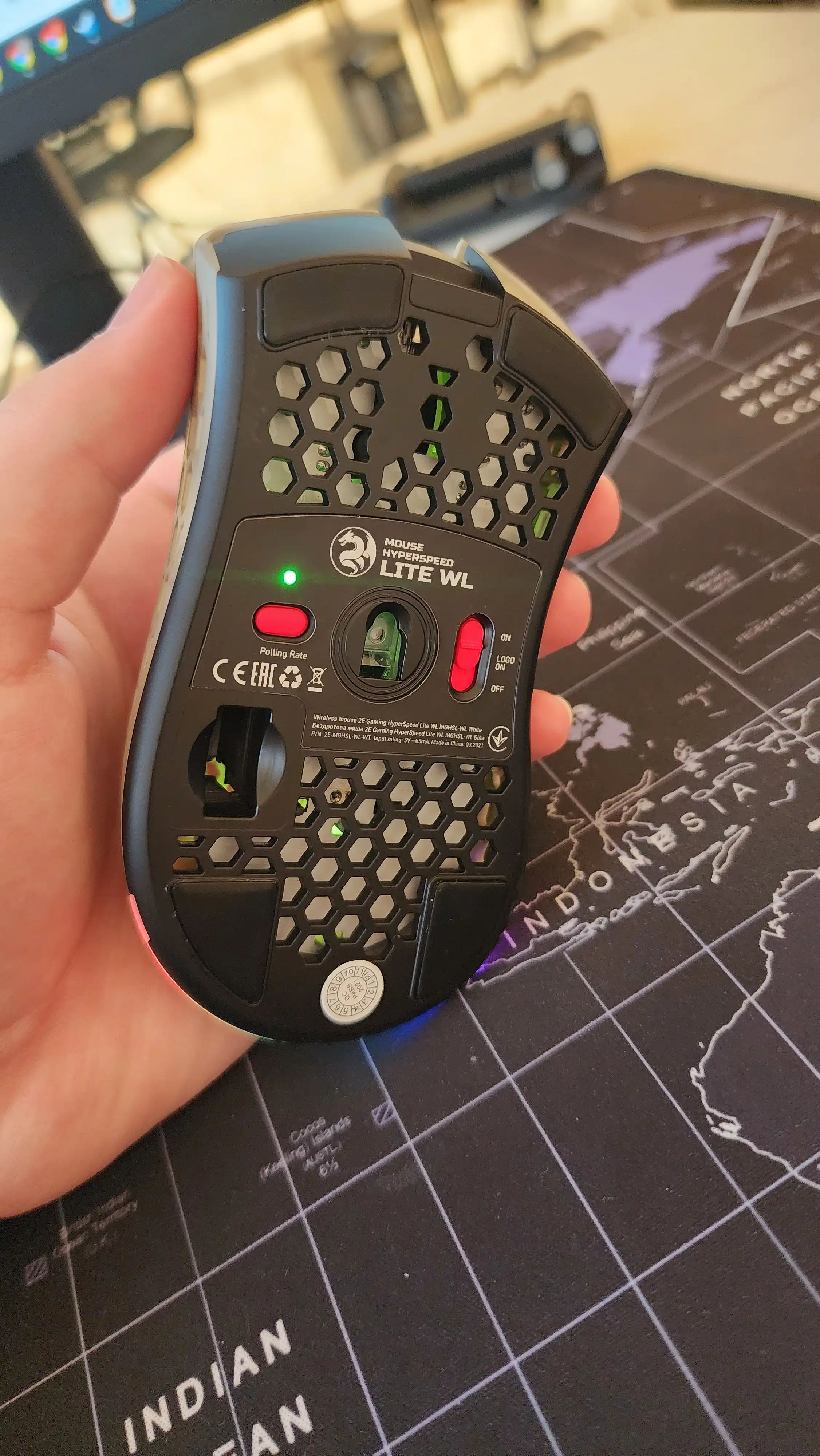 Simsiz o‘yin sichqonchasi 2E Gaming HyperSpeed Lite WL, RGB yoritgichli, 10000 DPI