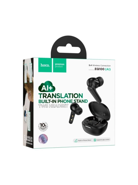 Умные наушники Hoco EQ100 с ИИ переводом, Bluetooth 5.3, Шумоподавление, переводчик