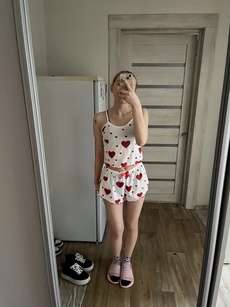 Ayollar pijamasi, to‘plam, mayka va shortik