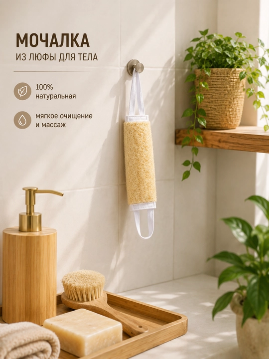 Мочалка из люфы, для тела и лица