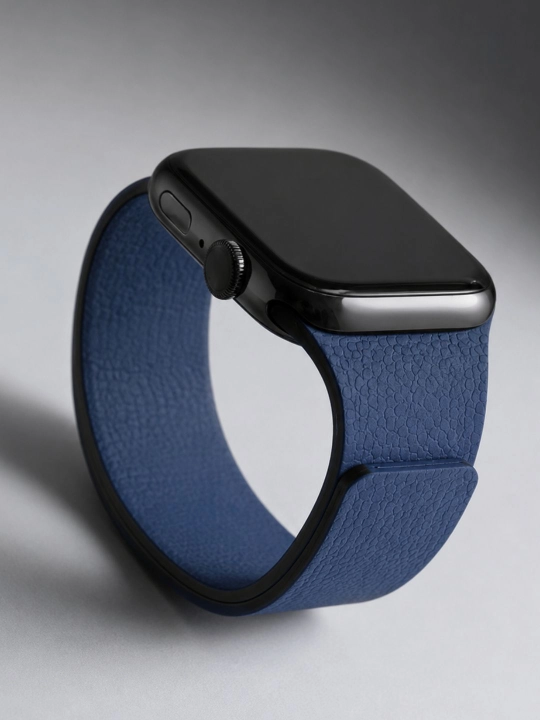 Apple Watch S3–S11/SE/Ultra, 38–49 mm uchun magnitli va “lichi” teksturali qayish - 