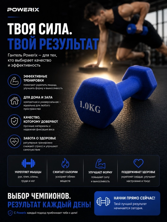 Neopren gantel, fitnes, sport, uy mashg‘ulotlari uchun