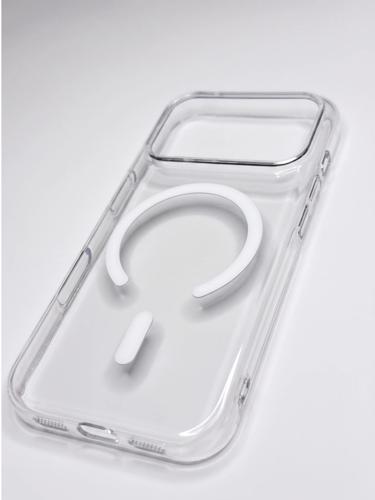 Прозрачный чехол на айфон (iPhone) 13,14,15,16,17 Pro/Pro Max (Magsafe)