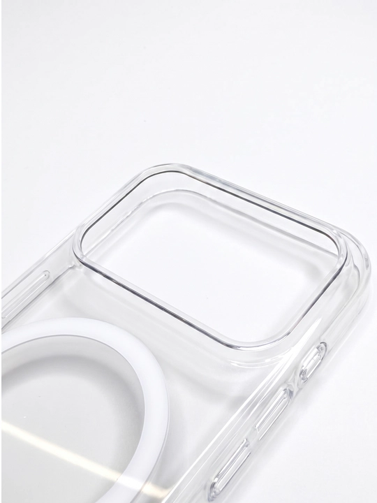 Прозрачный чехол на айфон (iPhone) 13,14,15,16,17 Pro/Pro Max (Magsafe)