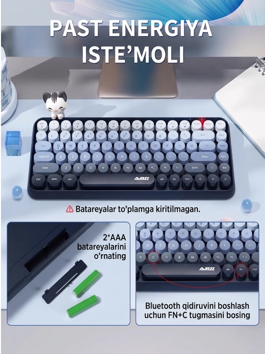 Geymerlar uchun RGB yoritilgan AJAZZ o‘yin klaviaturasi mexanik / membranali