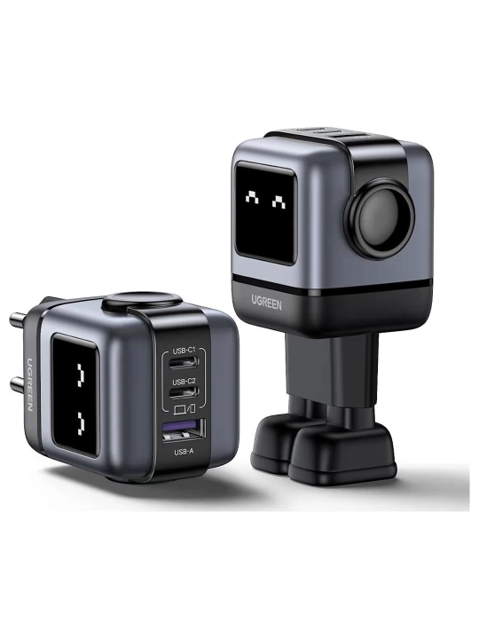 UGREEN UNO CD361 (25685B) 65W GaN zaryadlovchi qurilmasi, 3 ta port (2×USB-C + USB-A)