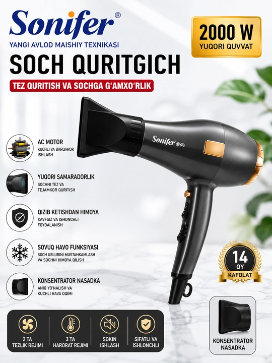 Sonifer SF-9545 Professional soch quritgich 2000W - 